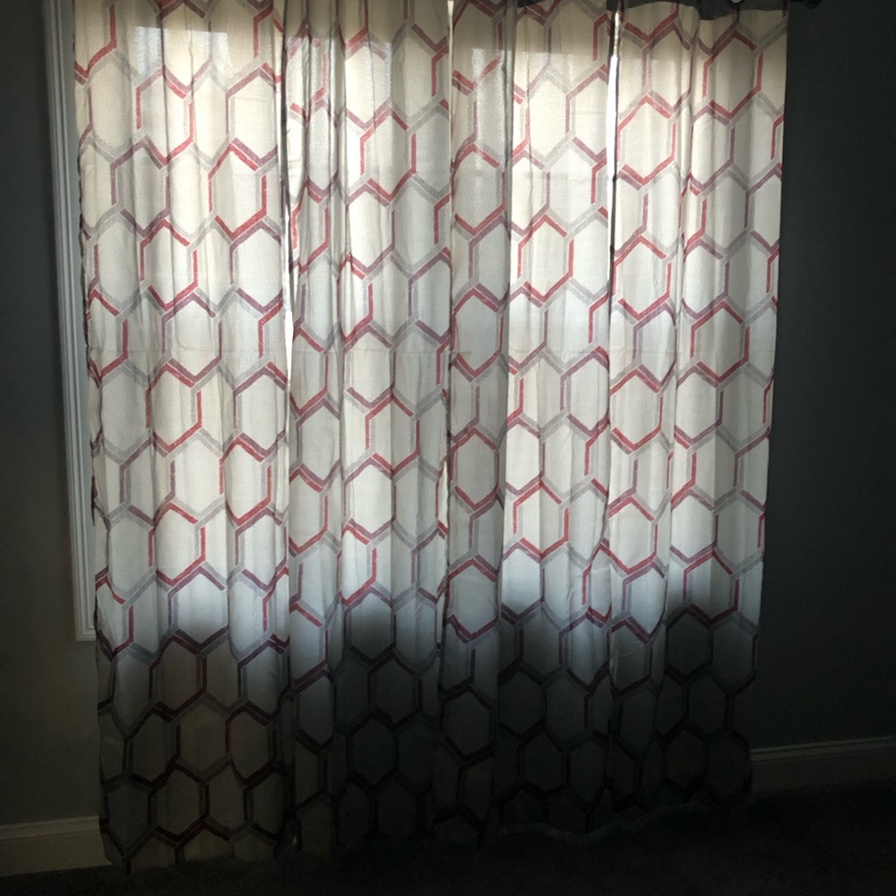 Sundown Room Darkening Curtains-Grey and Red (Burgundy red) Includes 4 panels